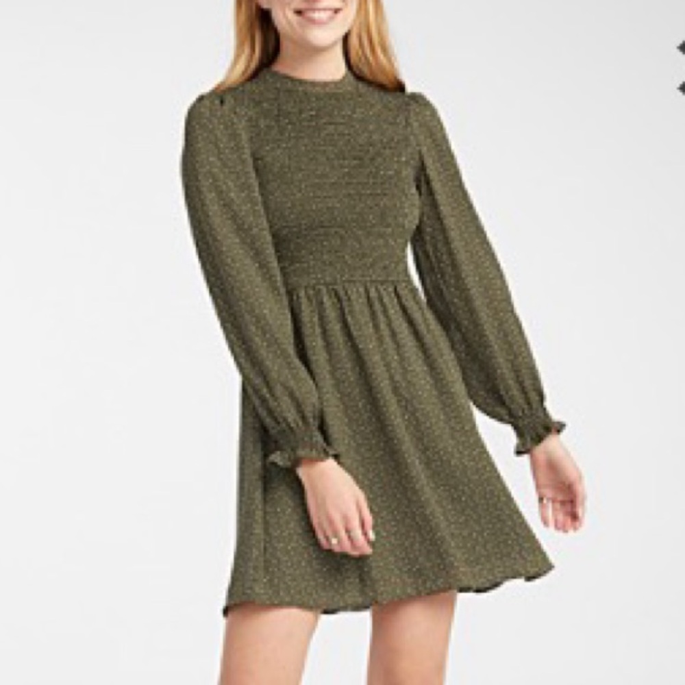 Green floral dress